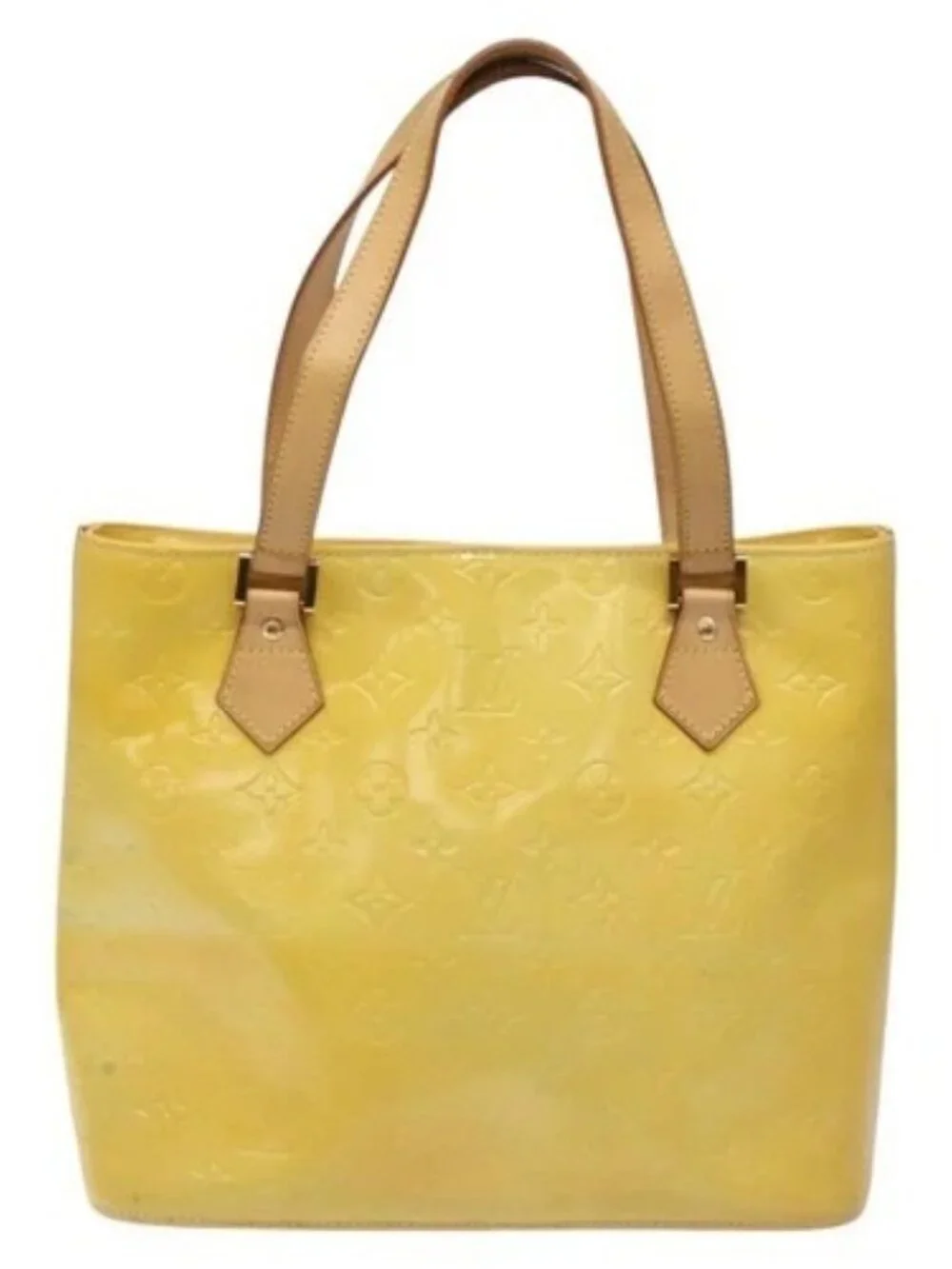 LOUIS VUITTON Monogram Vernis Houston Hand Bag Gris M91053 LV Auth BA339